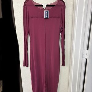 Plum Long Sleeve Dress